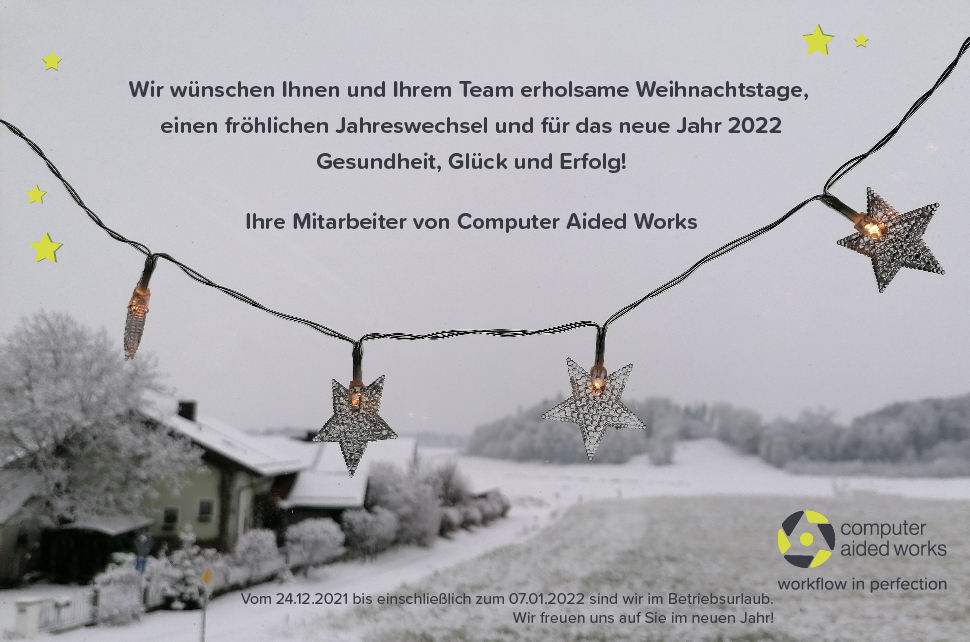 Weihnachtsgrüße der Abteilung von Computer Aided Works.